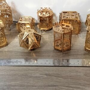 Elegant Gold Metal Reed And Barton Collectible Christmas Ornaments From The 80s